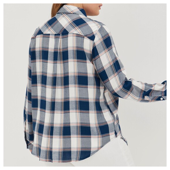 Torrid Lizzie Rayon Twill Button-Up Long Sleeve Shirt - Picture 2 of 5